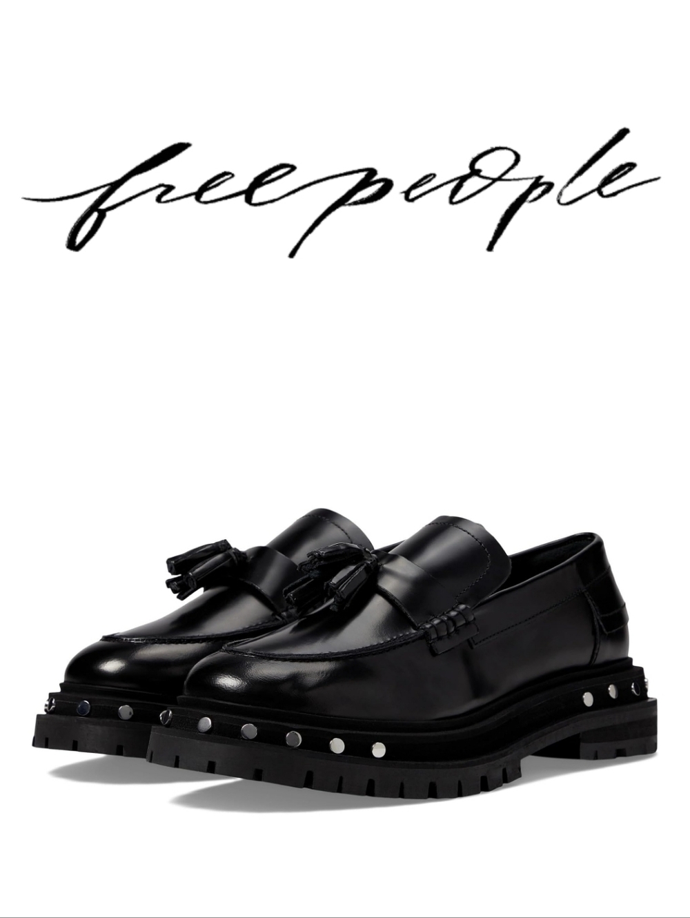 Free People Teagan Tassel Loafer Black EU 39 (US Women's 9) M